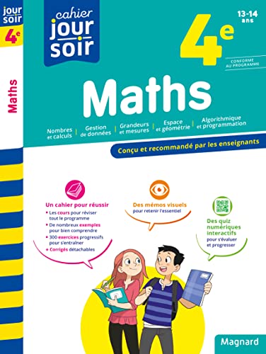 Maths 4e - Cahier Jour Soir: Conçu et recommandé par les enseignants