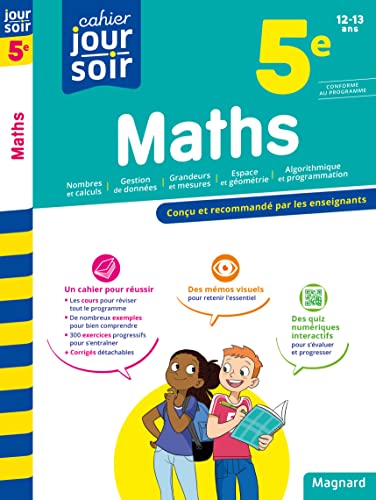 Maths 5e - Cahier Jour Soir: Conçu et recommandé par les enseignants