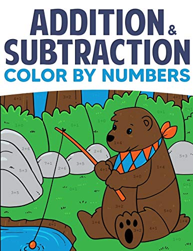 Addition & Subtraction Color By Numbers: Coloring Book For Kids (Solve for Numbers 1-10, Band 1) von Spotlight Media