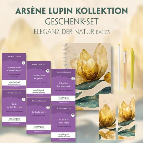 Arsène Lupin Geschenkset - 6 Bücher (mit Audio-Online) + Eleganz der Natur Schreibset Basics: Arsène Lupin Geschenkset - 6 Bücher (mit Audio-Online) - ... von Ilya Frank - Französisch: Französisch)