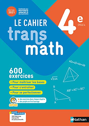 Cahier Transmath 4è - Cahier de l'élève 2021 von NATHAN