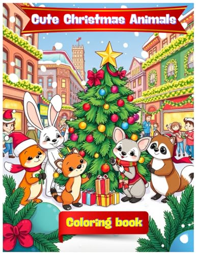 Cute Christmas Animals: Holiday Coloring Book for Kids von Independently published