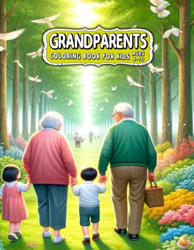 Retro Grandparents Illustration 8.5" x 11", Children's Coloring Books, Vintage Family Fun, perfect for bonding and creating memories