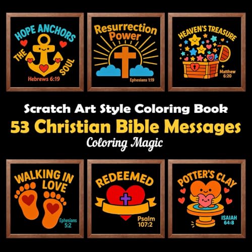 53 Christain Bible Messages (Black Background Stencil Art Coloring Book): Stress Relief Coloring Book for Adults & Teens | Scratch Art Style | Bible ... Background Scratch Art Style Coloring Series) von Independently published