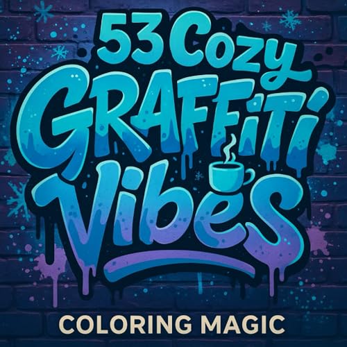 53 Cozy Graffiti Vibes (Hiphop, Street Art Drawings): Stress Relief Coloring Book for Teens & Adults | Bold & Easy | Lettering | Hippie | Groovy | Cartoon | Relaxation von Independently published