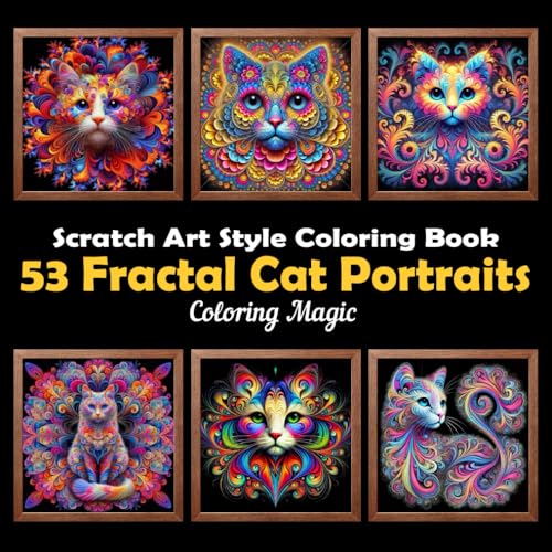 53 Fractal Cat Portraits: Stress Relief Scratch Art Style Coloring Book for Adults & Teens, Fractal on Black Background, Mindfulness Relaxation (Black Background Scratch Art Style Coloring Series) 53 Fractal Cat Portraits: Stress Relief Scratch Art Style Coloring Book for Adults & Teens, Fractal on Black Background, Mindfulness Relaxation (Black Background Scratch Art Style Coloring Series) von Independently published