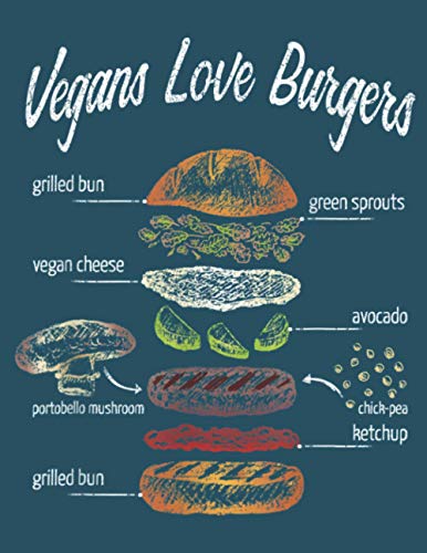 Vegans Love Burgers Plant Based Burger Veggie Lifestyle: To-do list notebook, Lined Notebook, Size 8.5 x 11 inches,100 Pages
