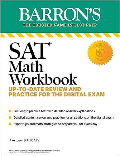 SAT Math Workbook: Up-to-Date Practice for the Digital Exam (Barron's SAT Prep) von Unknown
