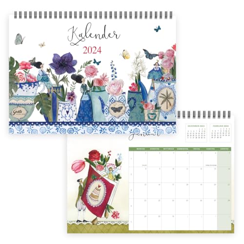 Tischkalender 2024 zum Aufstellen I Liebevoll gestalteter Stehkalender für Büro oder Zuhause I Aufstellkalender mit Monatsplaner, Motiv Straße von Silke Leffler von Grätz Verlag GmbH