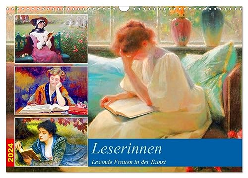 Leserinnen (Wandkalender 2024 DIN A3 quer), CALVENDO Monatskalender: Von der Anmut einer lesenden Frau (CALVENDO Kunst)