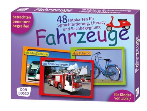 Fahrzeuge. 48 Fotokarten für Sprachförderung, Literacy und Sachbegegnung: 48 Fotokarten mit Begleitheft. Betrachten. Benennen. Begreifen. Für Kinder von 1 bis 7.