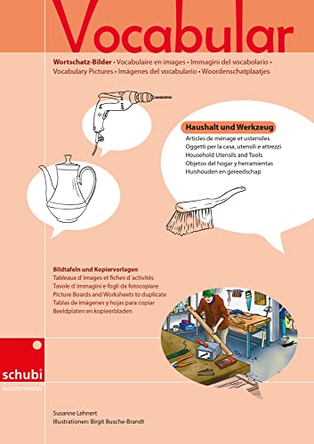 Vocabular: Kopiervorlagen Wohnen 2 Haushaltsgegenstände und Werkzeug (Vocabular Wortschatz-Bilder) von SCHUBI
