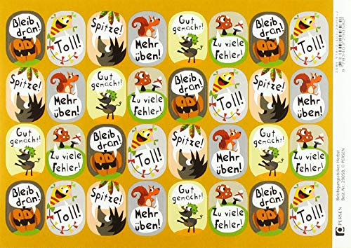 Belobigungssticker: Herbst: 224 motivierende Sticker für die Herbstzeit (1. bis 6. Klasse) (PERSEN Belobigungssticker)
