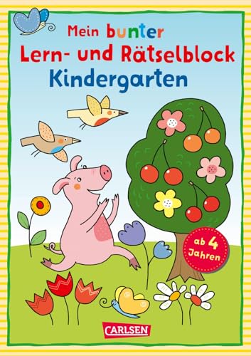 Mein bunter Lern- und Rätselblock: Kindergarten: Für Kita- und Vorschulkinder ab 4 Jahren