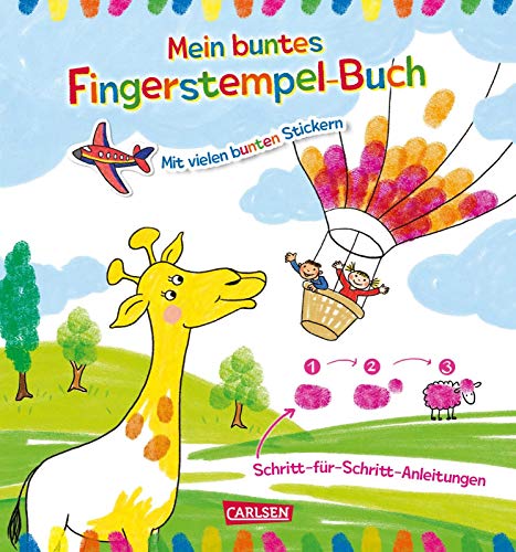 Mein buntes Fingerstempel-Malbuch: Schritt-für-Schritt-Malen für Kita- und Vorschulkinder ab 3 Jahren