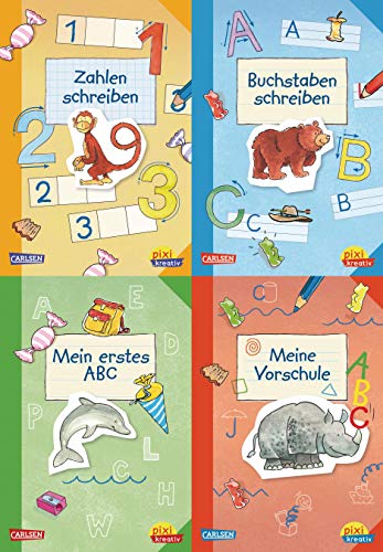 Pixi-kreativ-Box 8: Fit für den Schulanfang (4x7 Exemplare) (8): Zahlen schreiben; Buchstaben schreiben; Mein erstes ABC; Vorschule