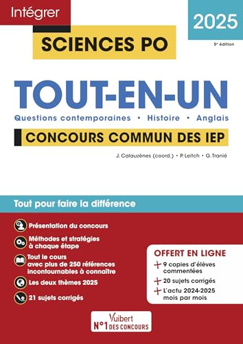 Sciences Po - Concours commun des IEP 2025 - Tout-en-un: Questions contemporaines - Histoire - Anglais - 21 sujets corrigés von VUIBERT