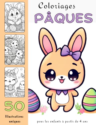 Coloriages PÂQUES: 50 Illustrations uniques pour les enfants à partir de 4 ans von Independently published