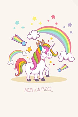 Mein Kalender: Schülerkalender Einhorn Monatskalender ohne Datum - 2 Seiten pro Monat