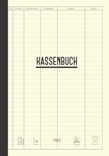 Kassenbuch: Einfaches Kassenbuch | Einnahmen - Ausgaben | DIN A5 | 110 Seiten | Robustes Softcover | Klebebindung Kassenbuch: Einfaches Kassenbuch | Einnahmen - Ausgaben | DIN A5 | 110 Seiten | Robustes Softcover | Klebebindung