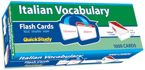 Italian Vocabulary Flash Cards (1000 cards): a QuickStudy Reference Tool