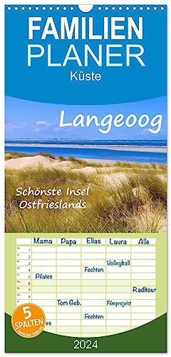 Familienplaner 2024 - Langeoog - Schönste Insel Ostfrieslands mit 5 Spalten (Wandkalender, 21 cm x 45 cm) CALVENDO