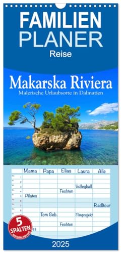 Familienplaner 2025 - Makarska Riviera - Malerische Urlaubsorte in Dalmatien mit 5 Spalten (Wandkalender, 21 cm x 45 cm), CALVENDO von CALVENDO
