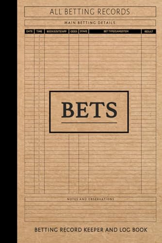 Betting Record Keeper and Log Book: All Purpose Bets Journal. Track and Note All Sports & Games Bets. Ideal for Sports Betters, Bookies, and Gambling Enthusiasts von Moonpeak Library
