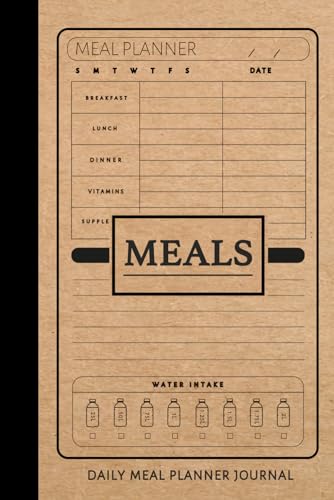 MEALS Daily Meal Planner Journal: Food Prepping, Shopping & Grocery List Organizer, and Kitchen Assistant. Ideal for Nutrition Plans and Diets von Moonpeak Library