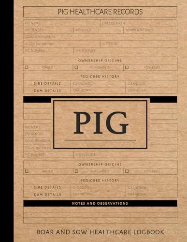 Pig Boar and Sow Healthcare Log Book: Carers Journal. Detail & Note Daily Tasks. Ideal for Pet Owners, Veterinarians, and Animal Lovers von Moonpeak Library