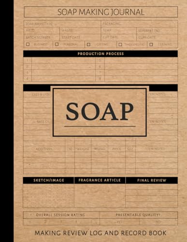 Soap Making Review Log and Record Book: Soapers Log Book. Note and Record Every Bar. Ideal for Soapmakers, Health & Beauty Enthusiasts, and Savonniers von Moonpeak Library