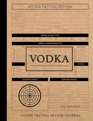 Vodka Tasting Log Book: Vodka Enthusiasts Journal. Detail & Note Every Glass. Ideal for Mixologists, Bars & Restaurants, and Bartenders von Moonpeak Library