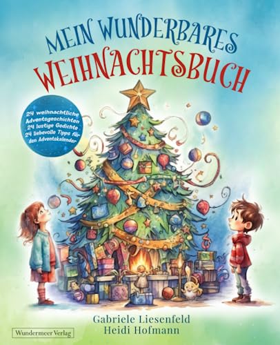 Mein wunderbares Weihnachtsbuch - 24 weihnachtliche Adventsgeschichten 24 lustige Gedichte 24 liebevolle Tipps für den Adventskalender von Wundermeer Verlag