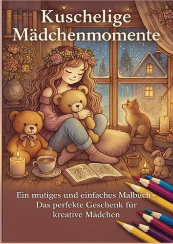 KUSCHELIGE MÄDCHENMOMENTE: Ein mutiges und einfaches Malbuch - Das perfekte Geschenk für kreative Mädchen von Bookmundo