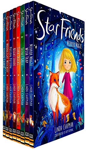 Star Friends Series 8-Bücher-Sammlungsset von Linda Chapman (Spiegelmagie, Wunschfalle, Geheimzauber, Dunkle Tricks, Nachtschatten, Gifttrank, Mondlicht-Unfug und versteckter Zauber)