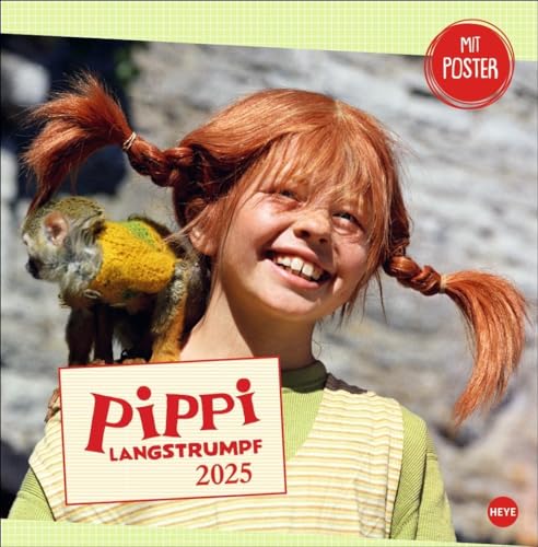 Pippi Langstrumpf Broschurkalender 2025: Szenen aus der beliebten Verfilmung des Klassikers von Astrid Lindgren in einem praktischen Termin-Kalender. ... (Kino-Entertainment Kalender Heye) von Heye