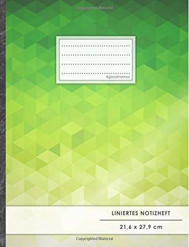 Liniertes Notizbuch • A4-Format, 100+ Seiten, Soft Cover, Register, Mit Rand, „Grün Mosaik“ • Original #GoodMemos Lined Notebook • Perfekt als Schreibheft, Notizheft, Deutschheft, Lineatur 27