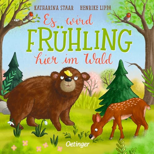 Es wird Frühling hier im Wald: Niedliches Papp-Bilderbuch um den Frühling zu verstehen für Kleinkinder ab 18 Monaten (Die Jahreszeiten hier im Wald)