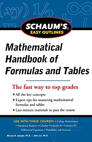 Schaum's Easy Outline of Mathematical Handbook of Formulas and Tables, Revised Edition (Schaum's Easy Outlines)