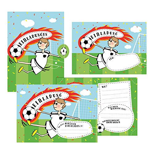 12 Einladungskarten Fußball zum Geburtstag für Jungs inkl. Umschläge | Geburtstagseinladungen für Kinder | Einladungen im Set für jeden Anlass + Kindergeburtstag, Fußball-Party 12 Einladungskarten Fußball zum Geburtstag für Jungs inkl. Umschläge | Geburtstagseinladungen für Kinder | Einladungen im Set für jeden Anlass + Kindergeburtstag, Fußball-Party