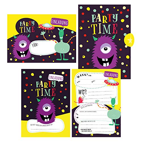 12 Monster Einladungskarten zum Geburtstag oder Party für Jungen und Mädchen inkl. Umschläge |: Coole Geburtstagseinladungen Monster für Kinder | ... ... jeden Anlass, Kindergeburtstag, Alien Party 12 Monster Einladungskarten zum Geburtstag oder Party für Jungen und Mädchen inkl. Umschläge |: Coole Geburtstagseinladungen Monster für Kinder | ... ... jeden Anlass, Kindergeburtstag, Alien Party von NOVA MD