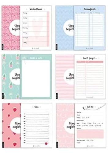 6 Blöcke inkl. Wochenplaner, Einkaufsliste, To Do Block/Liste, Notizblock, Kalender Notizblock, Rückruf Notiz, 50 Seiten pro Block, DIN A6, Hochwertige Papierqualität. - Set 1 von 4 6 Blöcke inkl. Wochenplaner, Einkaufsliste, To Do Block/Liste, Notizblock, Kalender Notizblock, Rückruf Notiz, 50 Seiten pro Block, DIN A6, Hochwertige Papierqualität. - Set 1 von 4 von NOVA MD