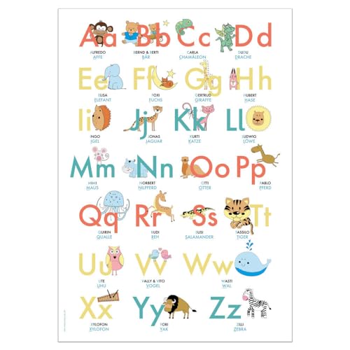 ABC Poster 70,7x100 cm | Alphabet spielerisch mit Tieren lernen | Das ABC-Lernposter mit Groß- und Kleinbuchstaben |: ABC-Plakat fürs Kinderzimmer im DIN B1 Format ABC Poster 70,7x100 cm | Alphabet spielerisch mit Tieren lernen | Das ABC-Lernposter mit Groß- und Kleinbuchstaben |: ABC-Plakat fürs Kinderzimmer im DIN B1 Format