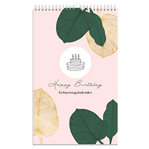 Geburtstagskalender immerwährend | Jahresunabhängiger Kalender für Geburtstage in rosa | Geburtstagsübersicht zum Aufhängen mit Spiralbindung für die Familie und fürs Büro von Nova MD