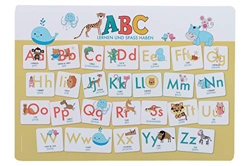 Hochwertiges ABC-Mini-Lernposter der Tiere (32,4 x 45,8 cm): Stabiler Karton, folienbeschichtet, abwischbar.: Auch als Schreibunterlage geeignet. Das ABC lernen und Spaß haben für Mädchen und Jungen!