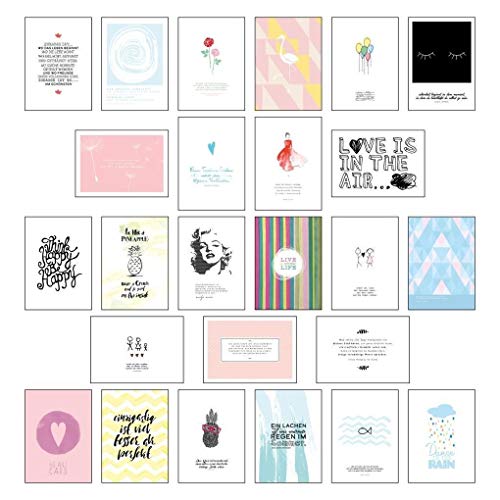 Postkarten Set - Postkarten Sprüche mit 25 hochwertigen versch. liebevollen Motiven und wunderschönen Sprüchen und Zitaten: 25 Postkarten mit ... und wunderschönen Sprüchen und Zitaten von NOVA MD