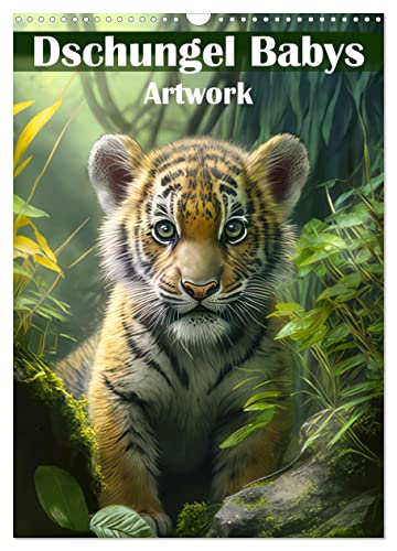 Dschungelbabys - Artwork (Wandkalender 2024 DIN A3 hoch), CALVENDO Monatskalender von CALVENDO