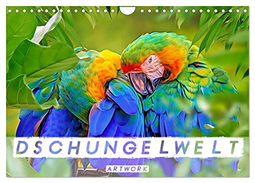 Dschungelwelt - Artwork (Wandkalender 2024 DIN A4 quer), CALVENDO Monatskalender von CALVENDO