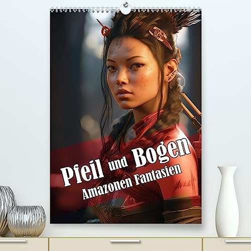 Pfeil und Bogen Amazonen Fantasien (hochwertiger Premium Wandkalender 2024 DIN A2 hoch), Kunstdruck in Hochglanz