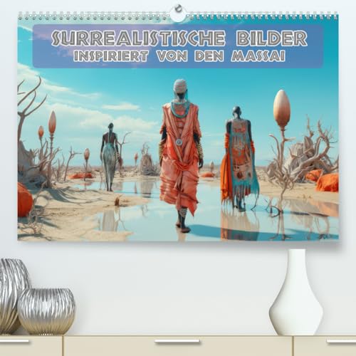 Surrealistische Bilder - Inspiriert von den Massai (hochwertiger Premium Wandkalender 2024 DIN A2 quer), Kunstdruck in Hochglanz